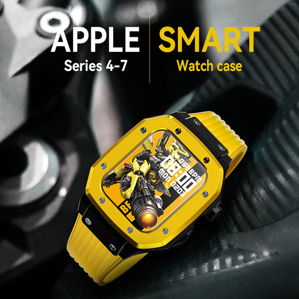 For Apple Watch Series 7 45mm SE 44mm SE (2022) 44mm Series 4 5 6 44mm Anti-scratch Silicone Wrist Strap One-piece Watch Band + Metal Watch Case For Apple Watch Series 7 45mm SE 44mm SE (2022) 44mm Series 4 5 6 44mm Anti-scratch Silicone Wrist Strap One-piece Watch Band + Metal Watch Case